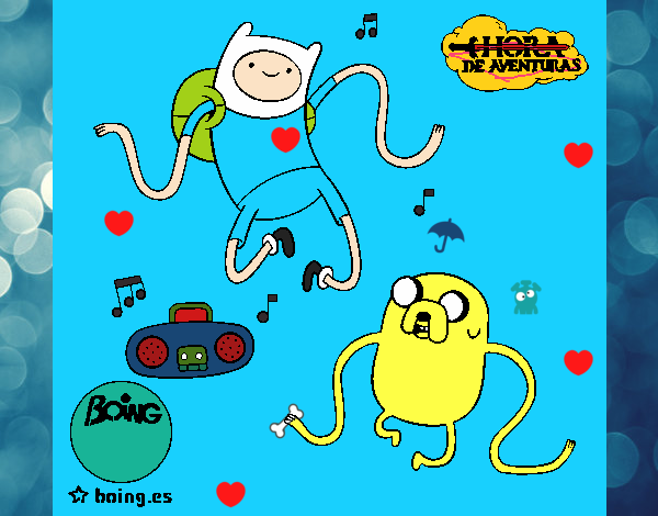 Finn y Jake escuchando música