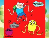 Finn y Jake escuchando música