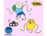 Finn y Jake escuchando música