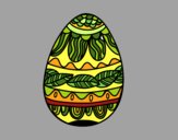 Dibujo Huevo de Pascua estampado vegetal pintado por Vucky