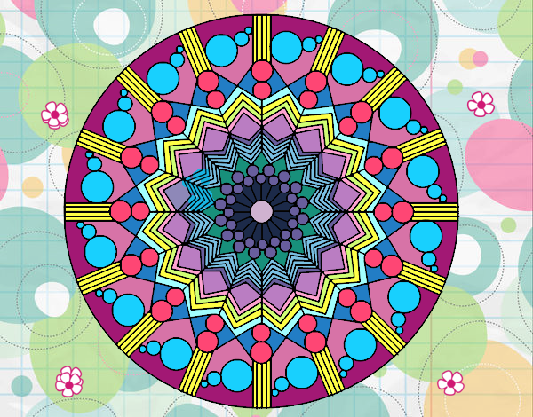 Dibujo De Mandala Flor Con Círculos Pintado Por En El Día