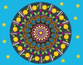 Dibujo Mandala flor con círculos pintado por linda423