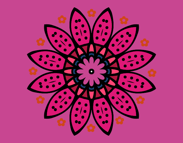 Dibujo Mandala flor con pétalos pintado por ari1