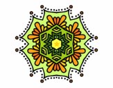 Dibujo Mandala flor simétrica pintado por Vucky