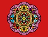 Dibujo Mandala mosaico modernista pintado por enylu