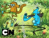 Mordecai y Rigby karatekas