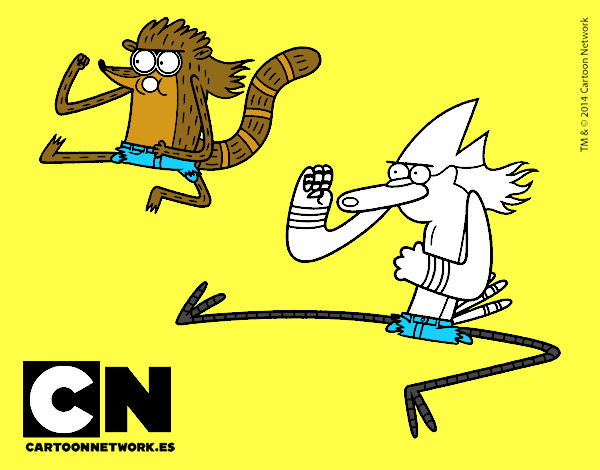 Mordecai y Rigby karatekas