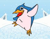 Dibujo Pequeño pingüino azul pintado por valemb
