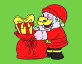 Santa Claus ofreciendo regalos