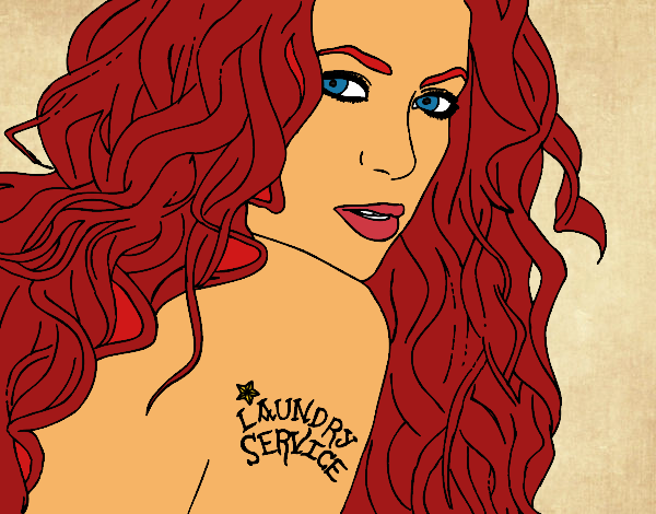 Dibujo Shakira - Servicio de lavandería pintado por CuteCake