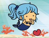 Dibujo Sirena chibi pintado por CuteCake