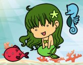 Dibujo Sirenita y sus amigos pintado por CuteCake