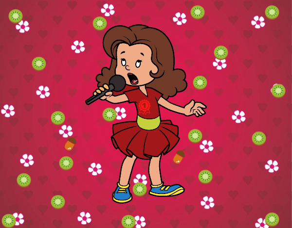 Una niña cantando