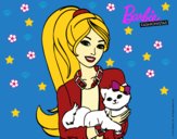 Dibujo Barbie con su linda gatita pintado por linda423