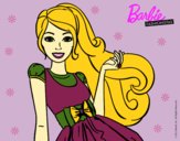 Dibujo Barbie con su vestido con lazo pintado por linda423