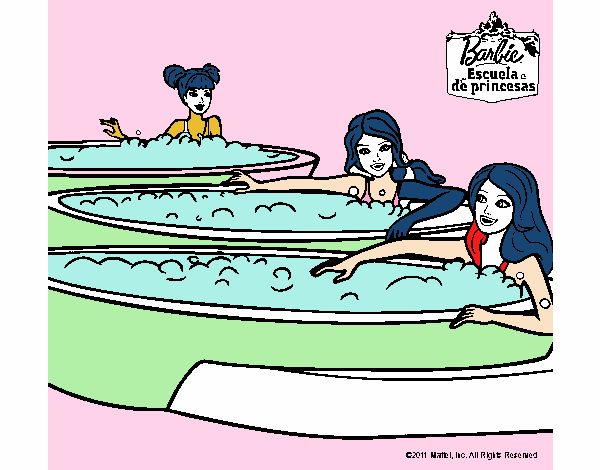 Barbie y sus amigas en el jacuzzi