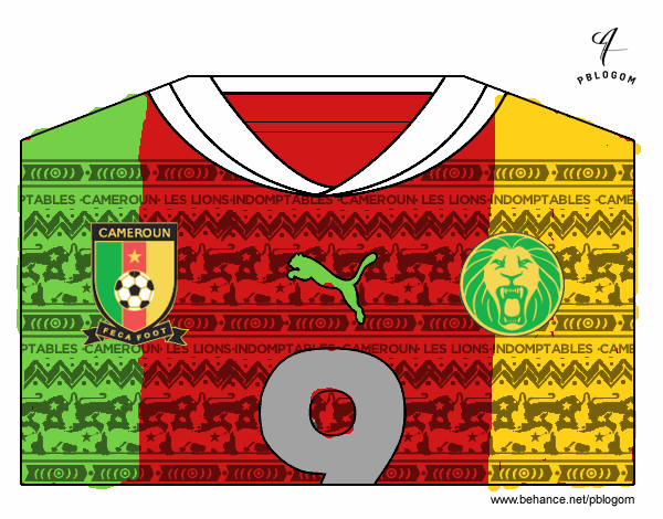 Camiseta del mundial de fútbol 2014 de Camerún