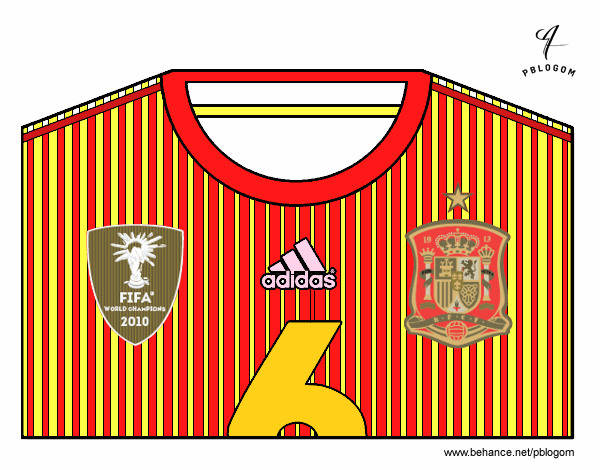 Camiseta del mundial de fútbol 2014 de España