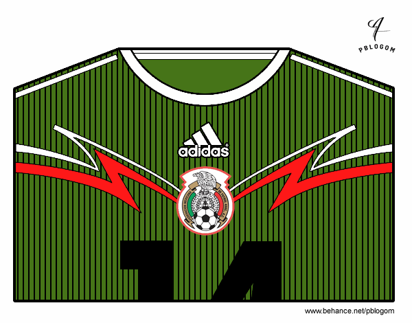 Camiseta del mundial de fútbol 2014 de México