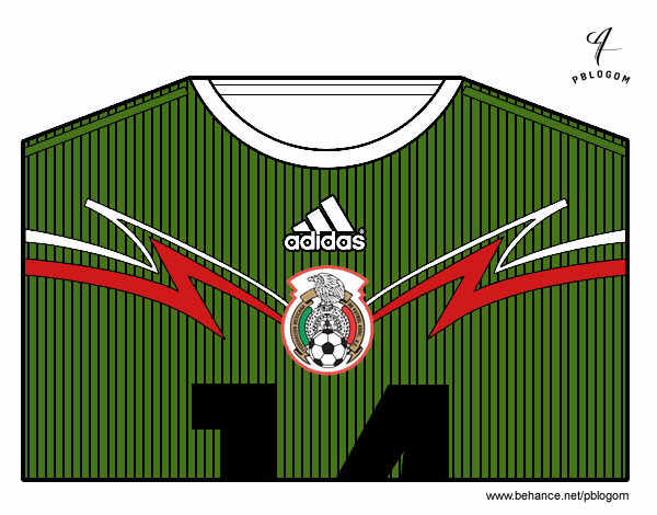 Camiseta del mundial de fútbol 2014 de México