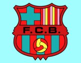 Dibujo Escudo del F.C. Barcelona pintado por meagan