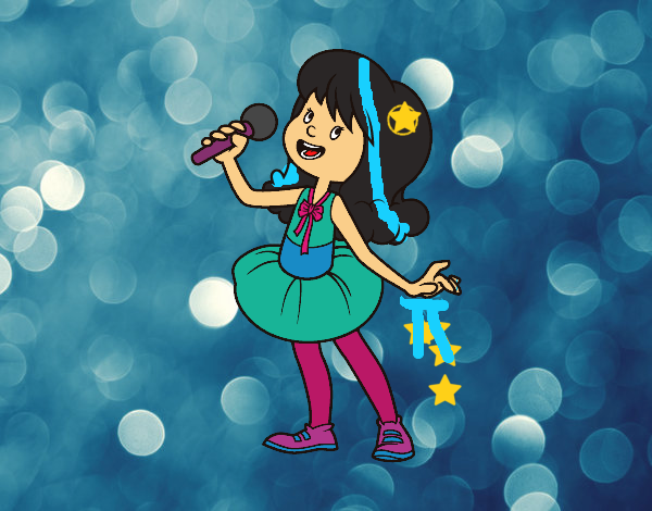 Estrella del pop cantando