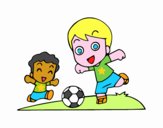 Dibujo Fútbol en el recreo pintado por daniela014