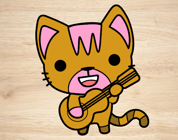 Mi gatito con guitarrita