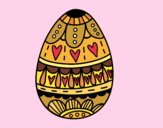 Dibujo Huevo de Pascua con corazones pintado por adim