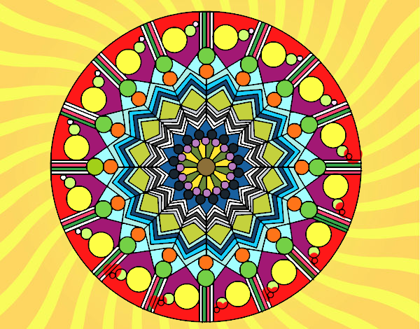 Dibujo Mandala flor con círculos pintado por OLDI