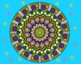 Dibujo Mandala flor con círculos pintado por linda423