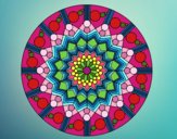 Dibujo Mandala flor con círculos pintado por yumilore