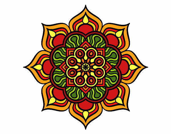 Mandala flor de fuego