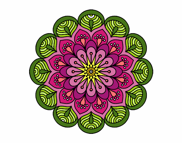 Mandala flor y hojas