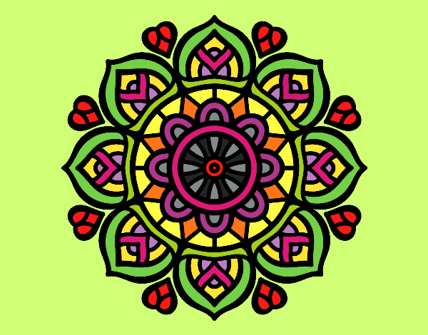 Dibujo Mandala para la concentración mental pintado por OLDI