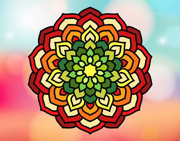 Dibujo Mandala pétalos de flor pintado por OLDI