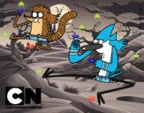 Mordecai y Rigby karatekas