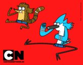 Mordecai y Rigby karatekas