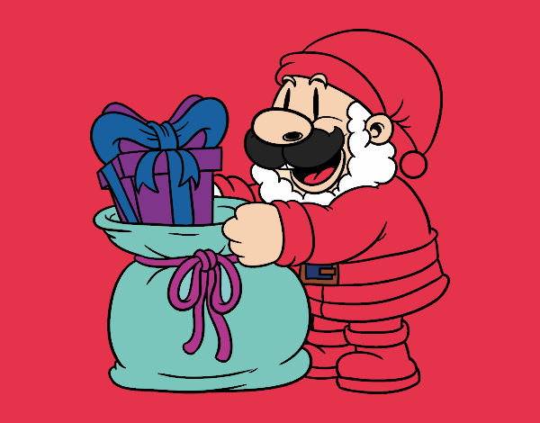 Santa Claus ofreciendo regalos