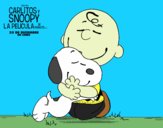 Snoopy y Carlitos abrazados