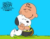 Dibujo Snoopy y Carlitos abrazados pintado por pepela