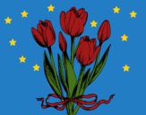 Dibujo Tulipanes con lazo pintado por linda423