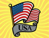 Dibujo Bandera de los Estados Unidos pintado por meagan
