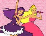 Barbie y la princesa cantando