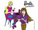 Barbie y su hermana merendando