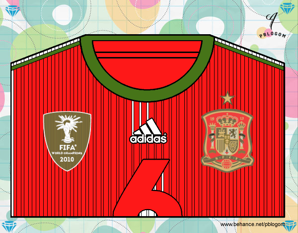 Camiseta del mundial de fútbol 2014 de España