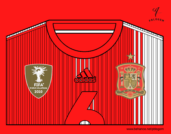 Camiseta del mundial de fútbol 2014 de España