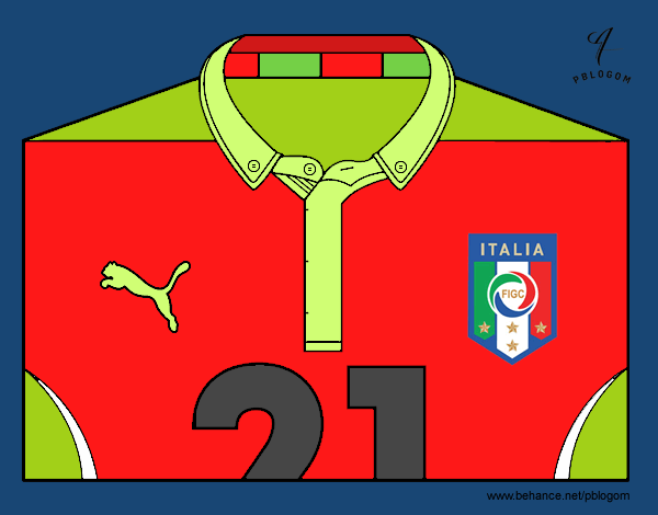 Camiseta del mundial de fútbol 2014 de Italia