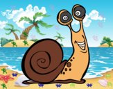 Dibujo Caracol feliz pintado por linda423