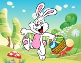 Dibujo Conejo buscando huevos de Pascua pintado por meagan